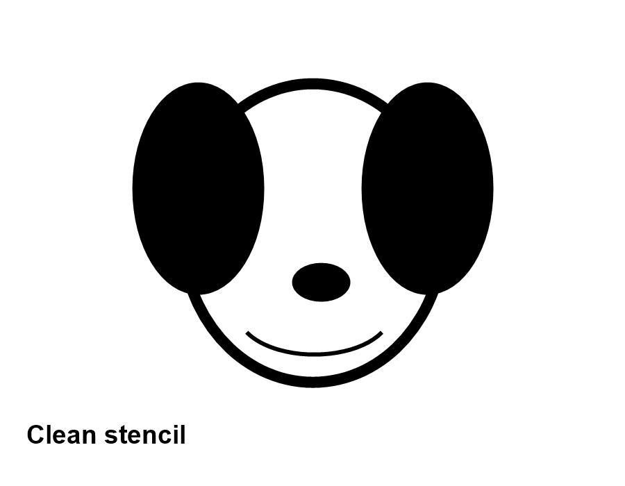 Clean tattoo stencil example from a pet photo