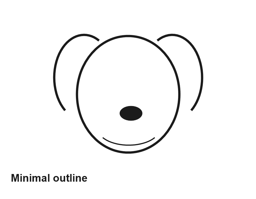 Minimalist tattoo outline example from a pet photo